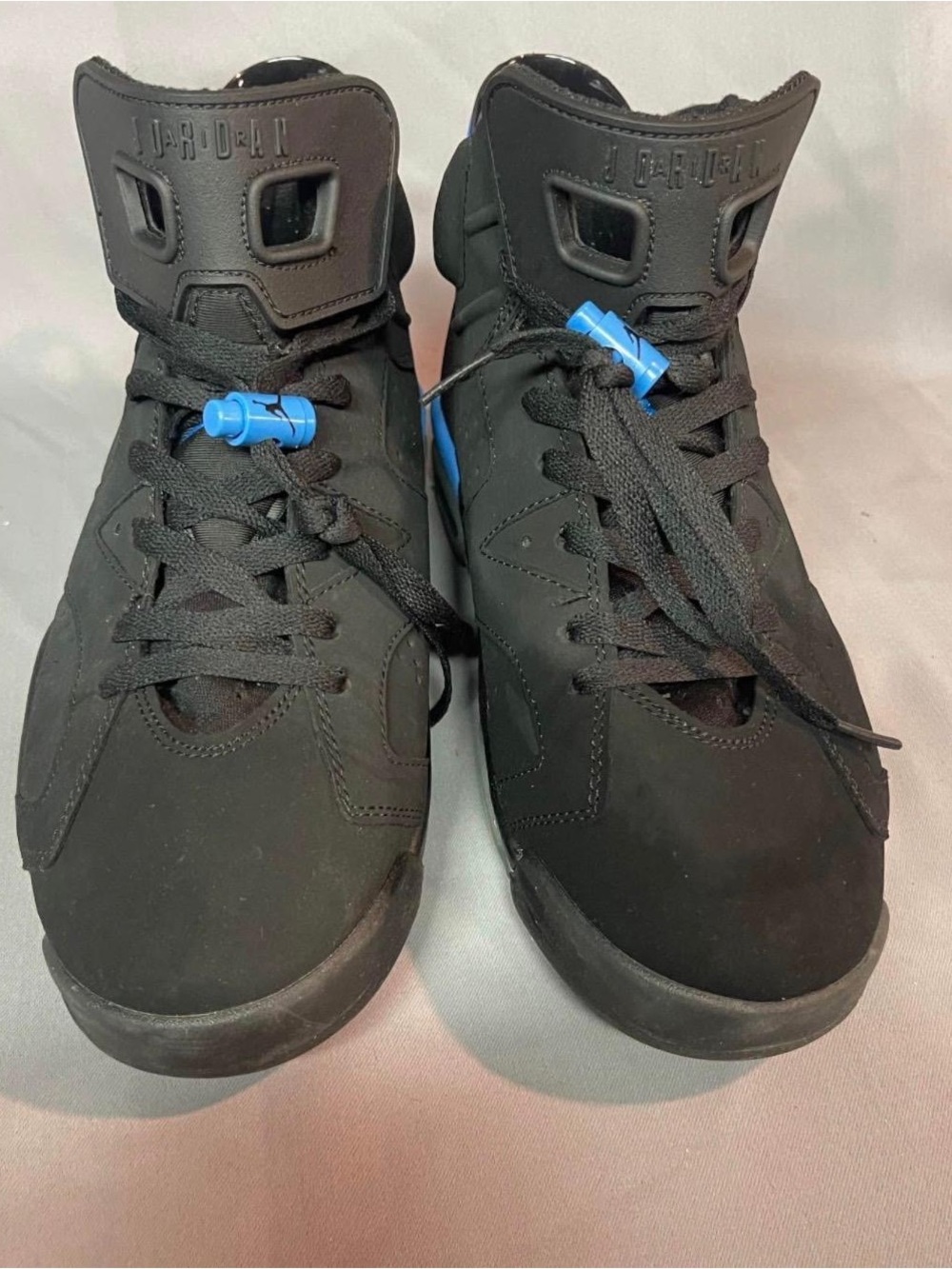Nike Air Jordan 6 Retro  384664 006  Black Blue Sneakers Size10